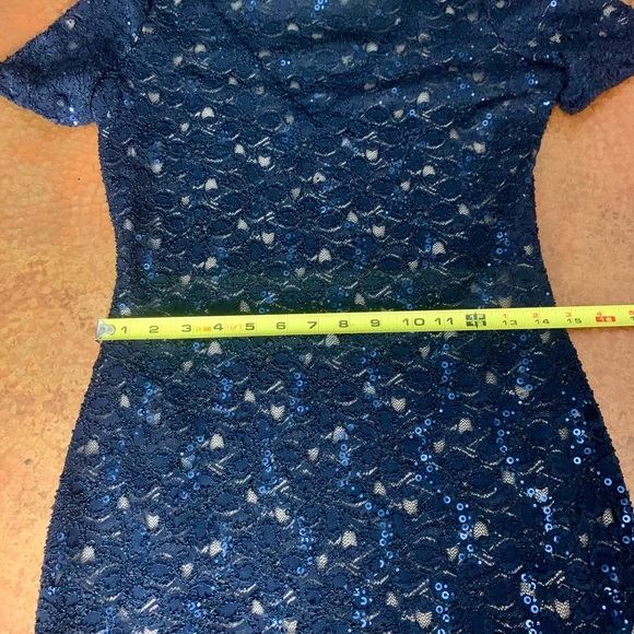 BADLEY MISCHKA Navy Sequined dress - Picture 8 of 10